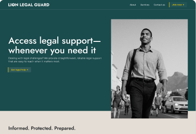 lionlegalguard.co.za website card